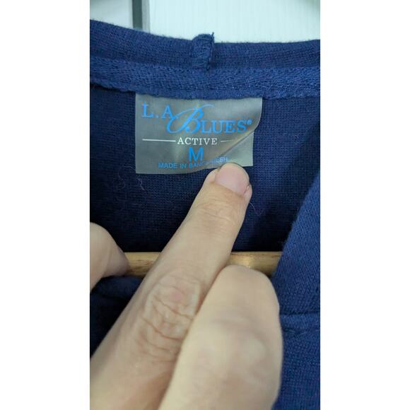 LA Blues Y2K Short Sleeve Hoodie Top - Picture 4 of 6